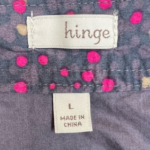 Hinge Nordstrom Gray/Purple w/Pink & Beige Polka Dots Skater A-Line Skirt- Large - Picture 5 of 7